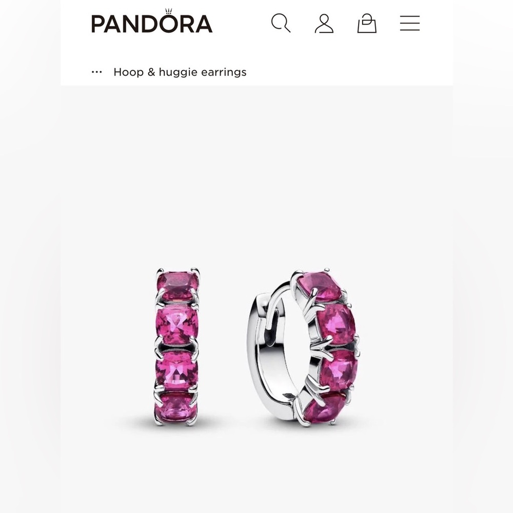Pandora Pink Hoop Earrings